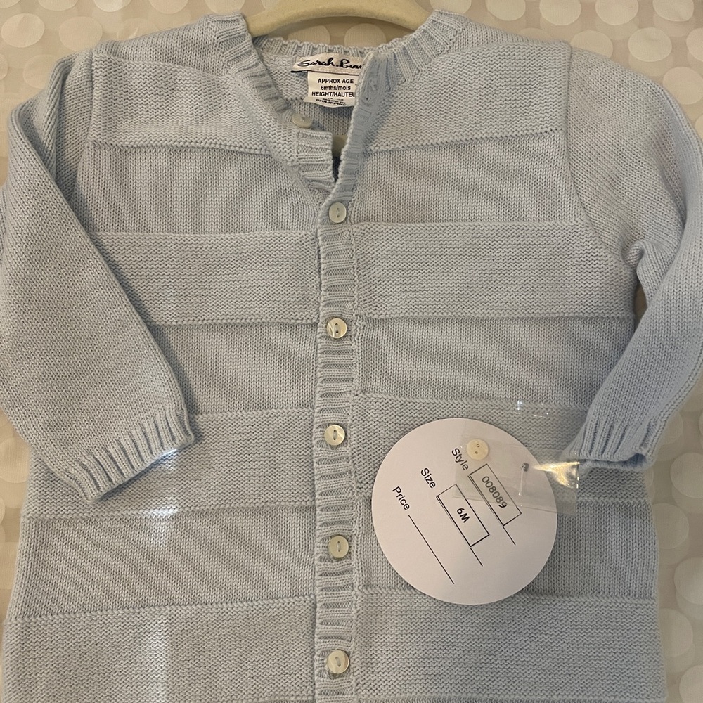 Sarah Louise Baby Boys Blue Knitted All In One, NWT